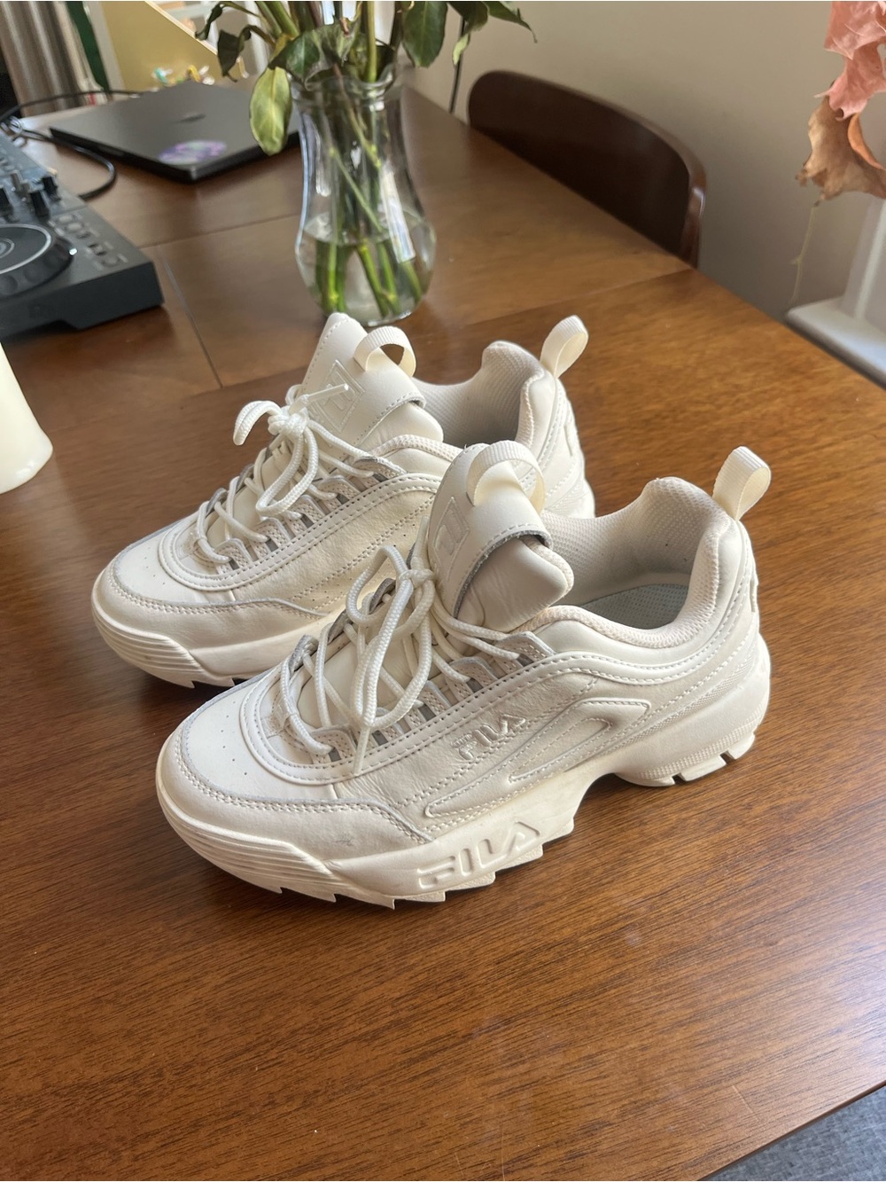 Fila Women's Chunky Sneakers in Off-White/Cream
